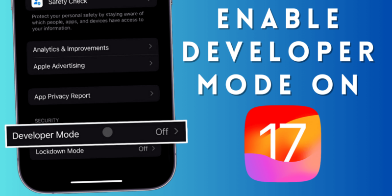 enable developer mode in iPhone